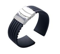 QiaoJun Correas De Reloj De Silicona,Correa De Silicona Black Silicone Goma Reloj de la correa de la correa de la banda de la banda de implementación a prueba de agua 18mm ~ 24mm(A2 RED,18mm)