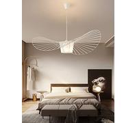 Qiaomao Vintage Lámpara Colgante,Vintago Sombrero luz de Suspensión Moderna Lámpara de Salón, Cocina, Comedor, Dormitorio Lamparas de Techo Retro de araña Fibra de Vidrio+Poliuretano E27(Blanco 140cm)