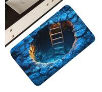 Qiaonan Alfombra de ilusión óptica, antideslizante, 3D, ilusión óptica, alfombras que parecen un agujero, felpudo personalizado para baño, dormitorio, cocina