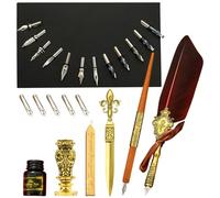 Qiaonan Juego de tintas para bolígrafos de caligrafía de plumas | Juego de pluma de ave Pluma de inmersión de caligrafía antigua con tinta - de tinta de pluma de de con puntas