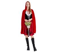 QiaoPkeb Rotkäppchen Disfraz Mujeres Adultos Rotkäppchen revestimiento Halloween Fashings Festlich Party Dress Cosplay Performance (S)