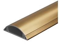 QiaoRong Pasacables Suelo Cubrecables Autoadhesivo Canaleta Cables Curvado Cubre Cables Suelo para Paredes y Suelos en Hogares y Oficinas Evita Que se Tropiecen(Gold,1x2.8cm/0.4x1.1in)