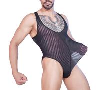 QiaTi Chaleco de cuero sintético para hombre, negro, sin mangas, estilo tanque, con cuello redondo, ajustado, camiseta interior para rave, 3#negro, XXL