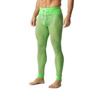 QiaTi Mallas de malla para hombre, elásticas, largas, con cordón