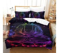 QIAVXZIP 3D Impreso Artistic Estatua de Budas 3 Piezas Juego De Funda Edredon 2 Fundas De Almohada Microfibra con Cremallera Transpirable para Niños Single（140x200cm）