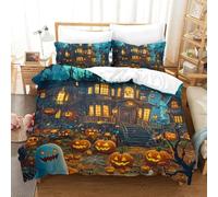 QIAVXZIP 3D Impreso Castillo 3 Piezas Hojas Funda Edredon 2 Fundas De Almohada Microfibra con Cremallera Hipoalergénica para Niños Y Adolescentes King（220x240cm）