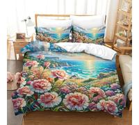 QIAVXZIP 3D Impreso claveles 3 Piezas Hojas Funda Edredon 2 Fundas De Almohada Novedad con Cremallera Suave para Niños Y Adolescentes Double（200x200cm）