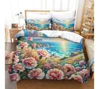 QIAVXZIP 3D Impreso claveles 3 Piezas Juego De Funda Edredon 2 Fundas De Almohada Microfibra con Cremallera Suave para Niños Super King（260x220cm）