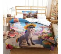 QIAVXZIP 3D Impreso pequeño Burro 2 Piezas Juego De Funda Edredon animaleses 1 Fundas De Almohada Microfibra con Cremallera Hipoalergénica para Niños Single(135x200cm)