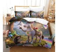 QIAVXZIP 3D Impreso pequeño Burro 3 Piezas Hojas Funda Edredon animaleses 2 Fundas De Almohada Novedad con Cremallera Suave para Niños Double(200x200cm)
