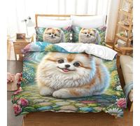 QIAVXZIP 3D Impreso Shih Tzu 3 Piezas Juego De Funda Edredon 2 Fundas De Almohada Novedad con Cremallera Hipoalergénica para Adultos Y Niñas Double（200x200cm）