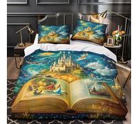 QIAVXZIP Castillo de fantasía Impresión 3D 3 Piezas cubrecama Arte de Cuentos mágicos Funda de edredón Microfibra hipoalergénica Transpirable para bebés Chicas Adultos Super King（260x220cm）