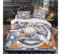 QIAVXZIP Engranajes mecánicos Impresión 3D 3 Piezas Funda de edredón Estilo de diseño Industrial cubrecama Microfibra hipoalergénica Transpirable para Chicos Chicas Hombres King（220x240cm）