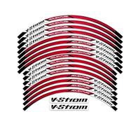 QIBBEI Calcomanías llanta Pegatinas Reflectantes para Rueda De Motocicleta, Calcomanías para Llanta De Motocross para Suzuki V-Strom 250 SX Vstrom 1000 1050 XT DL 650(Rojo)
