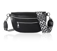 Qiblaou Bolso Riñonera Nero, Bianco Sporco Riñonera Mujer Vestir Pelle Vegana Bolso Bandolera Mujer,Riñoneras Borse, Borse a Tracolla, Borse da Viaggio da Donna