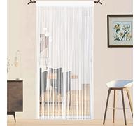 QiBoYuYe Cortina Puerta Exterior Cortina Mosquitera Tiras para Puertas Exteriores Terraza Antimoscas Salon Dormitorio Cortinas De Ventana Decoraciones para Habitaciones (Blanco, 90 x 200 cm)
