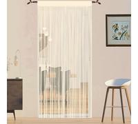 QiBoYuYe Cortina Puerta Exterior Cortina Mosquitera Tiras para Puertas Exteriores Terraza Antimoscas Salon Dormitorio Cortinas De Ventana Decoraciones para Habitaciones (Champán, 90 x 245 cm)
