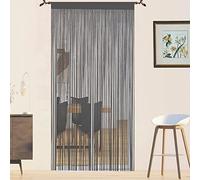 QiBoYuYe Cortina Puerta Exterior Cortina Mosquitera Tiras para Puertas Exteriores Terraza Antimoscas Salon Dormitorio Cortinas De Ventana Decoraciones para Habitaciones (Gris, 200 x 200 cm)