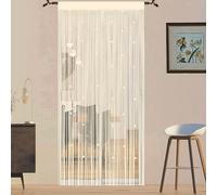QiBoYuYe Cortina Puerta Exterior Pantalla De Cortinas para Decoración del Hogar Tiras para Puertas Exteriores Terraza Cortinas Antimoscas Salon Dormitorio (Champán, 90 x 200 cm)
