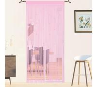 QiBoYuYe Cortina Puerta Exterior Pantalla De Cortinas para Decoración del Hogar Tiras para Puertas Exteriores Terraza Cortinas Antimoscas Salon Dormitorio (Rosa, 90 x 200 cm)
