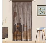 QiBoYuYe Cortina Puerta Exterior Pantalla De Cortinas para Decoración del Hogar Tiras para Puertas Exteriores Terraza Cortinas Antimoscas Salon Dormitorio (Café, 90 x 200 cm)