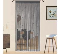 QiBoYuYe Cortina Puerta Exterior Pantalla De Cortinas para Decoración del Hogar Tiras para Puertas Exteriores Terraza Cortinas Antimoscas Salon Dormitorio (Gris, 90 x 200 cm)