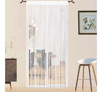 QiBoYuYe Cortina Puerta Exterior Pantalla De Cortinas para Decoración del Hogar Tiras para Puertas Exteriores Terraza Cortinas Antimoscas Salon Dormitorio (Blanco, 90 x 245 cm)