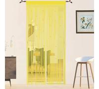 QiBoYuYe Cortina Puerta Exterior Pantalla De Cortinas para Decoración del Hogar Tiras para Puertas Exteriores Terraza Cortinas Antimoscas Salon Dormitorio (Amarillo, 90 x 200 cm)