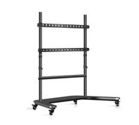 QICBYING Carro para TV Móvil con Ruedas: Soporte para TV Portátil De Altura Ajustable, Capacidad para hasta 150kg/330 Libras, Se Adapta A Pantallas De 42 A 90 Pulgadas, VESA Máxima 700 X 600mm