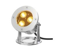 QICBYING Foco LED Exterior Impermeable IP68, Luz LED Sumergible Para Fuentes, Luces Subacuáticas De Acero Inoxidable Bajo Voltaje De 12V/24V Para Estanques, Iluminación Paisajes(Yellow,3W(24V))