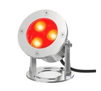 QICBYING Foco LED Exterior Impermeable IP68, Luz LED Sumergible Para Fuentes, Luces Subacuáticas De Acero Inoxidable Bajo Voltaje De 12V/24V Para Estanques, Iluminación Paisajes(Red,3W(24V))