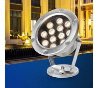 QICBYING Luces Subacuáticas RGB Para Estanques - Foco Giratorio, Luces LED Sumergibles De 12V, Foco Exterior Impermeable IP68, Lámpara Para Fuente De Jardín, Piscina O Patio(Red,24w)