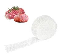 Qichan Rollo de Red de Carne, 5m Malla para Carne, 16 Agujeros Red de Salchichas, Blanca Red de Jamón Elástica, Red de Carniceros para Cocinar, Ahumar, Almacenar, Colgar Carne, Jamón