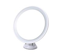 Qichill Espejo de maquillaje inteligente con aumento 10X, luz adicional LED, ventosa, montaje en pared para el baño, viaje