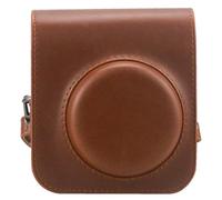 QICNMFA Funda para cámara compatible con cámara Fujifilm Instax Mini 12/11, funda protectora de piel sintética con bolsillo y correa ajustable para el hombro, Brown, Funda para cámara