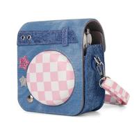 QICNMFA Funda para cámara compatible con Fujifilm Instax Mini 12/11, Sweetheart Denim con correa ajustable extraíble, Para Mini 12/11/40, moderno