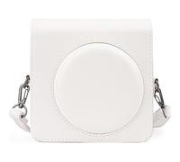 QICNMFA Funda para cámara compatible con Fujifilm Instax Square SQ1, bolsa protectora de piel sintética de alta calidad con correa ajustable para el hombro, Blanco tiza, Fundas para cámara