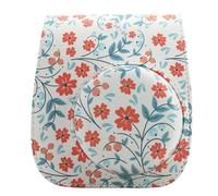 QICNMFA Funda protectora compatible con cámara instantánea Fujifilm Instax Mini 12, 11, 9, 8, 8+, piel sintética, con bolsillo y correa ajustable para el hombro, flores rojas, Funda para cámara
