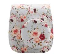 QICNMFA Funda protectora compatible con cámara instantánea Fujifilm Instax Mini 12, 11, 9, 8, 8+, piel sintética, con bolsillo y correa ajustable para el hombro, Rosa retro, Funda para cámara