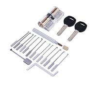 QiDAi Kaba - Juego de ganzúas con cerradura transparente, kit de práctica de herramientas de doble extremo, juego de entrenamiento para principiantes y cerrajeros (un juego)