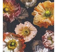 QIDUHUQI20 Servilletas vintage flores en negro | flores | decoración de mesa 33 x 33 cm