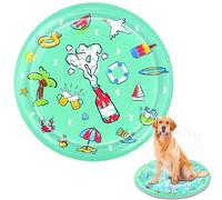 Qidures Alfombrilla de Riego para Perros, Alfombrilla de Agua para Mascotas en Exterior, Tapete De Aspersión Antideslizante para Niños Pequeños, Perros Y para Exterior, Interior Y