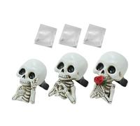 Qidures Clip Aromatizador de Ventilación para Coche con Calavera,Decoración De Esqueleto Para Vehículos De Halloween | Clip de Resina Adorable para Viajes Interior de Furgoneta Camión Casa Trabajo