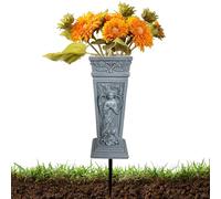 Qidures Jarrón para Cementerio - Resistente Al Clima Y Anti-Vuelco - Portaflores para Sepultura y Jarrón de Cementerio | para Mausoleo Lápida Tumba Mamá Papá Amigos Parientes