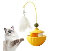 Qidures Juguetes Interactivos para Gatos,Bola Tambaleante con Hierba Gatera y Plumas para Gatitos - Juguete De Ejercicio para Gatos - para Entretenimiento, Ejercicio y del Estrés Diario en el Hogar