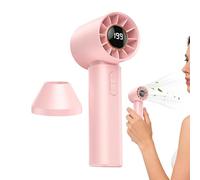 Qidures Ventilador De Mano Portátil | Soplador 6 Velocidades Con Pantalla Digital - Ventilador Personal Pequeño Recargable | Para Hiking, Beach, Picnic, Outdoor, Running, Cycling, Fishing, Travel,