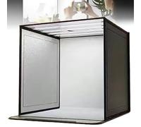 QIeAny Caja De Luz para Fotografía De Naturaleza Muerta De 80 Cm, Estudio Portátil Plegable, 5 Paneles De Color De Fondo + 3 Aberturas Laterales + 3 Temperaturas De Color + Atenuación Infinita,Black