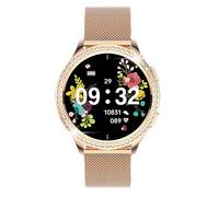 QIeAny Reloj Inteligente para Mujer (Responder/Hacer Llamada), Reloj Inteligente con Pantalla Táctil Completa De 1,3 Pulgadas, Correa De Reloj De Metal, Resistente Al Agua IP67,A,Pink