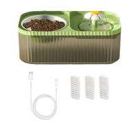 Qiebenav Cuenco de comida para mascotas, fuente de bebida visualizada, seguro que aquí está un título del producto para listar, 1 juego de 3 litros de agua para gatos, gran capacidad, comedero ultra
