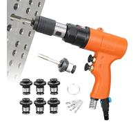QIeCny Roscadora Neumática (M3-M12), Roscadora Manual, 2 En 1 (taladrado Y Roscado), Velocidad Ajustable/Cabezal Autoblocante, Fijación (sin Desprendimiento), para Acero Y Hierro,Orange